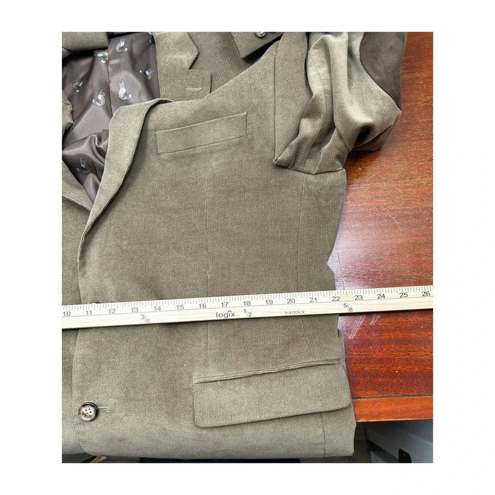 Lauren Ralph Lauren Corduroy Sport Coat Blazer Mens 44L‎ Brown Elbow Patches
